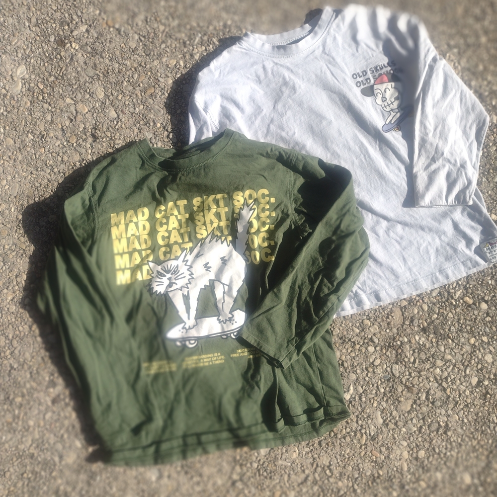 H&M Kids Long Sleeve Tees - White and Green